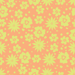 Cute floral pattern. Seamless vector pattern. Elegant template for fashion prints. Small pink and blue flowers for folk print. White background. Stock vector