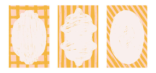 Vintage italian amalfi travel, summer engraving frames set. Retro frame or border element design with pencil hatching texture. Rough shabby vector design.