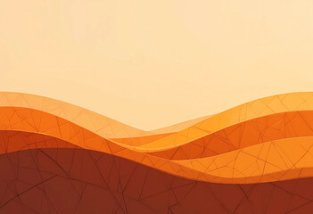 Warm Sunset Dunes in Abstract Desert Landscape Digital Illustration