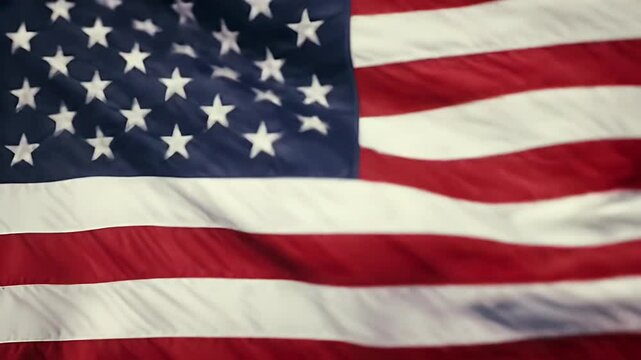 A cinematic animation of the United States flag gently waving in the wind.