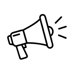 Megaphone Icon Outline – Loudspeaker Line Vector Symbol