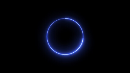 abstract circle loading illustration. black background 4k illustration.