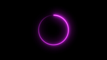 abstract circle loading illustration. black background 4k illustration.