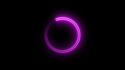 abstract circle loading illustration. black background 4k illustration.