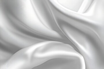 Obraz premium Abstract Silver Fabric Waves A Luxurious Textile Artistry with a Fluid Crystal Concept