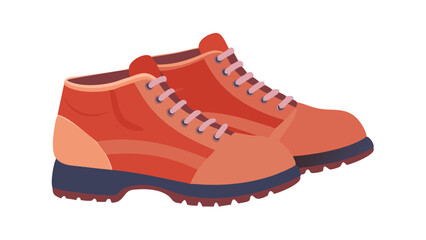 Side View Hiking Boots – Flat Vector Illustration