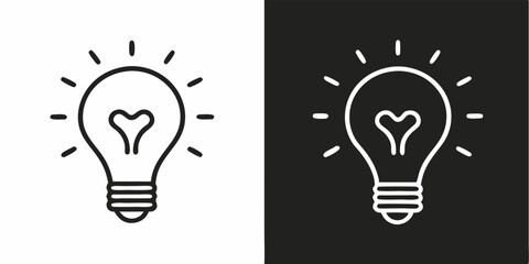 Vector light bulb icon symbolizing bright ideas, innovation, and creative energy