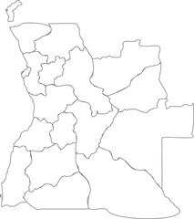 Outline Map of Angola 