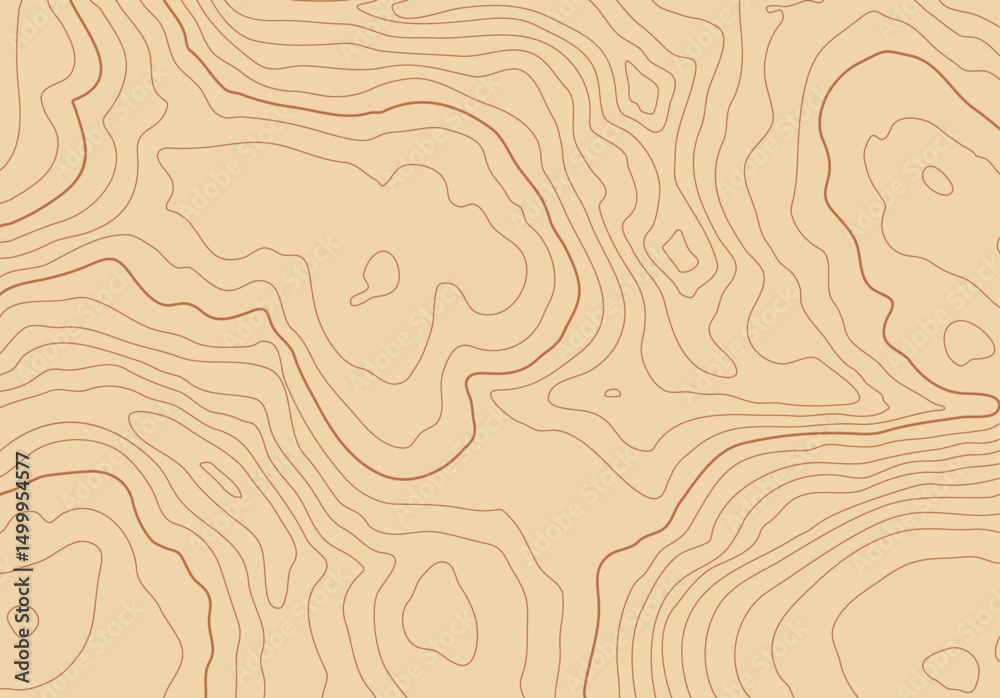 Poster Topographic map background with altitude lines. Abstract terrain topography with elevation levels of the relief
