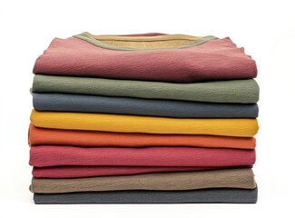 Stack of colorful t-shirts