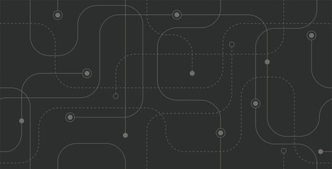 Seamless Technology Circuit on Black Background.