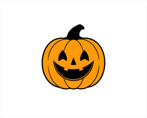 Smiling Halloween Pumpkin Clipart  Cute Jack-o'-Lantern Vector for Fall Decor, Party Invitations & Kids Crafts