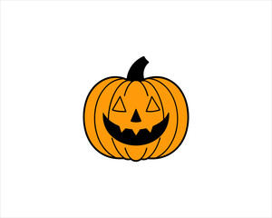 Smiling Halloween Pumpkin Clipart  Cute Jack-o'-Lantern Vector for Fall Decor, Party Invitations & Kids Crafts