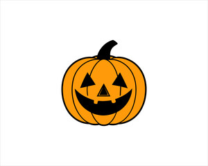 Smiling Halloween Pumpkin Clipart  Cute Jack-o'-Lantern Vector for Fall Decor, Party Invitations & Kids Crafts