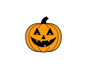 Smiling Halloween Pumpkin Clipart  Cute Jack-o'-Lantern Vector for Fall Decor, Party Invitations & Kids Crafts