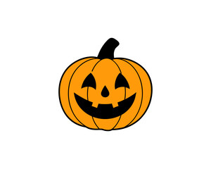 Smiling Halloween Pumpkin Clipart  Cute Jack-o'-Lantern Vector for Fall Decor, Party Invitations & Kids Crafts