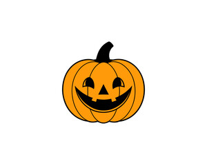 Smiling Halloween Pumpkin Clipart  Cute Jack-o'-Lantern Vector for Fall Decor, Party Invitations & Kids Crafts