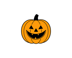 Smiling Halloween Pumpkin Clipart  Cute Jack-o'-Lantern Vector for Fall Decor, Party Invitations & Kids Crafts