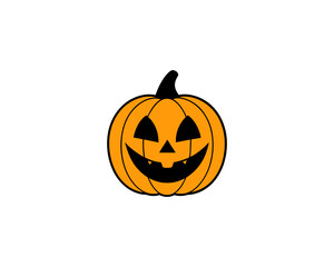 Smiling Halloween Pumpkin Clipart  Cute Jack-o'-Lantern Vector for Fall Decor, Party Invitations & Kids Crafts