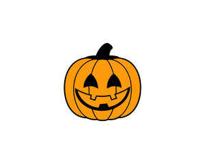 Smiling Halloween Pumpkin Clipart  Cute Jack-o'-Lantern Vector for Fall Decor, Party Invitations & Kids Crafts