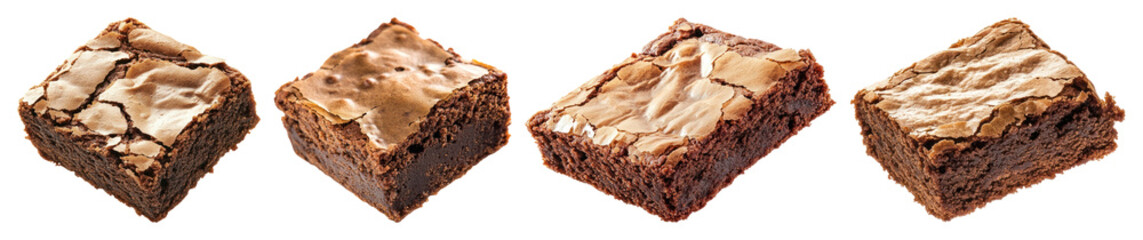 PNG Delicious chocolate brownies dessert, transparent background
