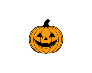Smiling Halloween Pumpkin Clipart  Cute Jack-o'-Lantern Vector for Fall Decor, Party Invitations & Kids Crafts