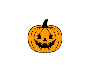 Smiling Halloween Pumpkin Clipart  Cute Jack-o'-Lantern Vector for Fall Decor, Party Invitations & Kids Crafts