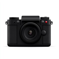 Black digital camera, front view