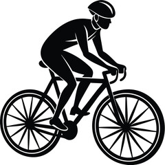 Obraz premium Person Riding a Bicycle Silhouette Vector