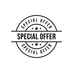 Obraz premium Special offer round rubber stamp badge seal vector.