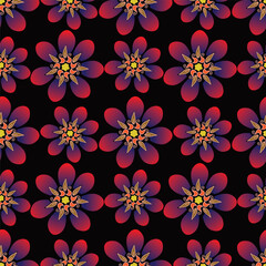 Cute floral pattern. Seamless vector pattern. Elegant template for fashion prints. Small pink and blue flowers for folk print. White background. Stock vector