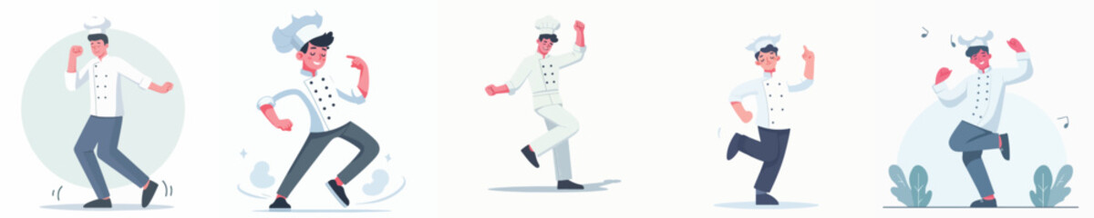 chef character vector is dancing