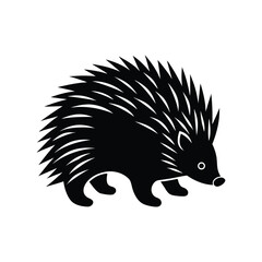 A Porcupine silhouette vector art illustration