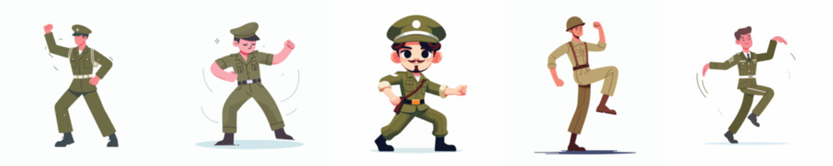 soldier character vector is dancing