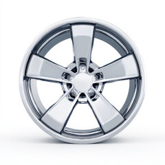 Obraz premium Chrome car wheel isolated on white background