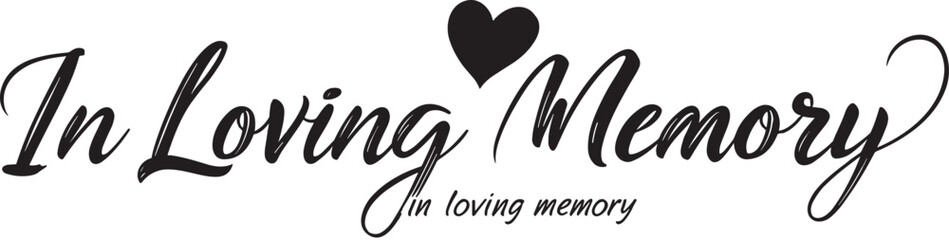 Elegant Memorial Design with Flowers and Calligraphy for In Loving Memory

