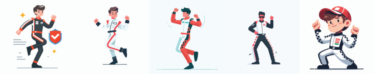 dancing racer character vector