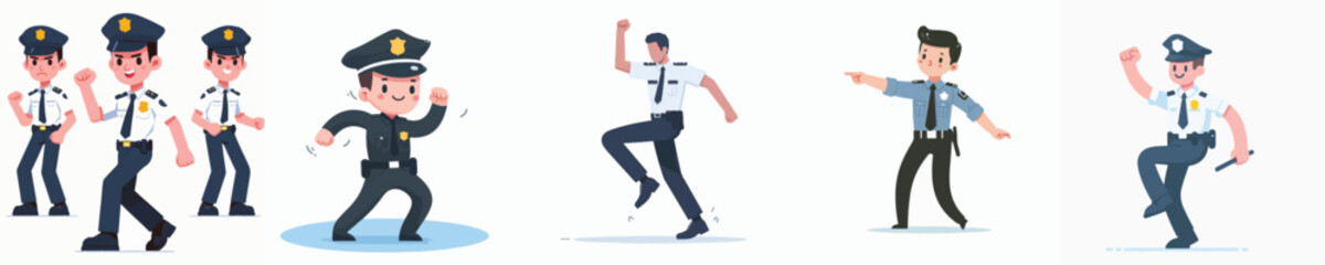 dancing police character vector