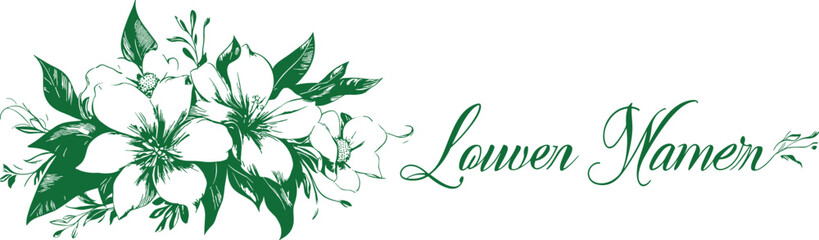 Elegant Memorial Design with Flowers and Calligraphy for In Loving Memory

