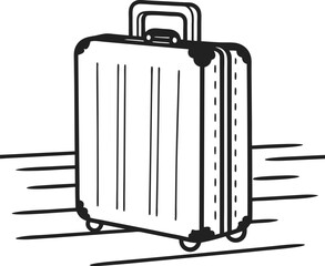 vintage suitcase illustration on white background retro travel luggage, classic design