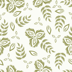 Floral seamless pattern ,flower branches seamless pattern , vector , illustration ,flowers pattern design Seamless flower pattern with colorful little flowers. Simple flat bright flowers background
