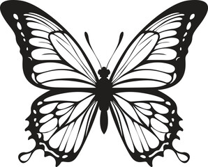 Butterflies silhouette vector illustration. Insect butterfly black silhouette winged gorgeous animal