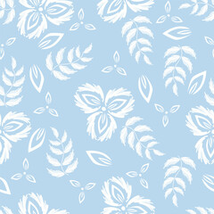 Seamless pattern with floral motifs. Vector illustration.	