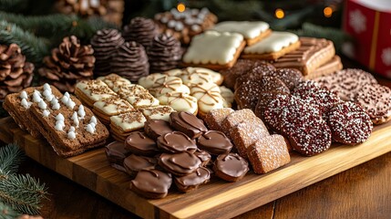 Traditional Christmas cookies assortment, gingerbread, holiday treats, festive baking, sweet 