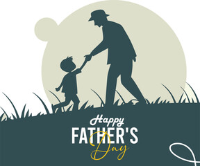 Happy Father's Day Silhouette. Fathers Day vector