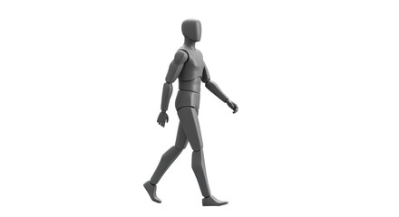 Isolated Gray Mannequin Walking Pose