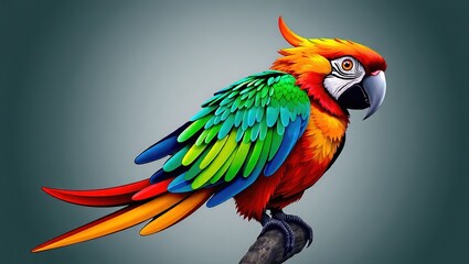 Obraz premium Detailed Macaw Logo Illustration Background for Product Photography