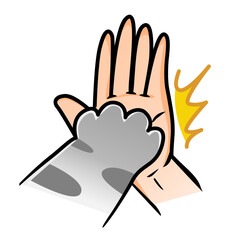 illustration of a clash of paws