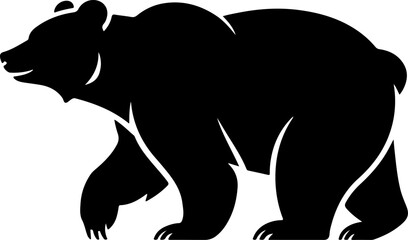 bear silhouette and line art Vector illustration