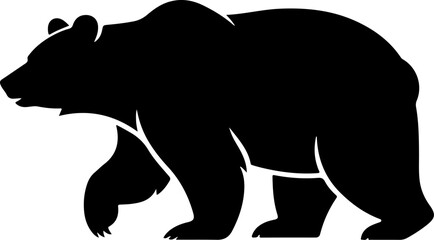 bear silhouette and line art Vector illustration